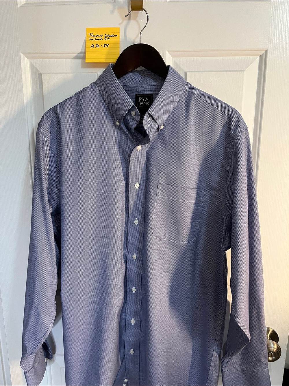 Jos. A. Bank Men’s Light checkered Blue Button-Down Dress Shirt
